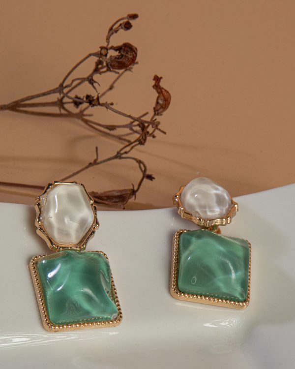 Square Resin Drop Earrings