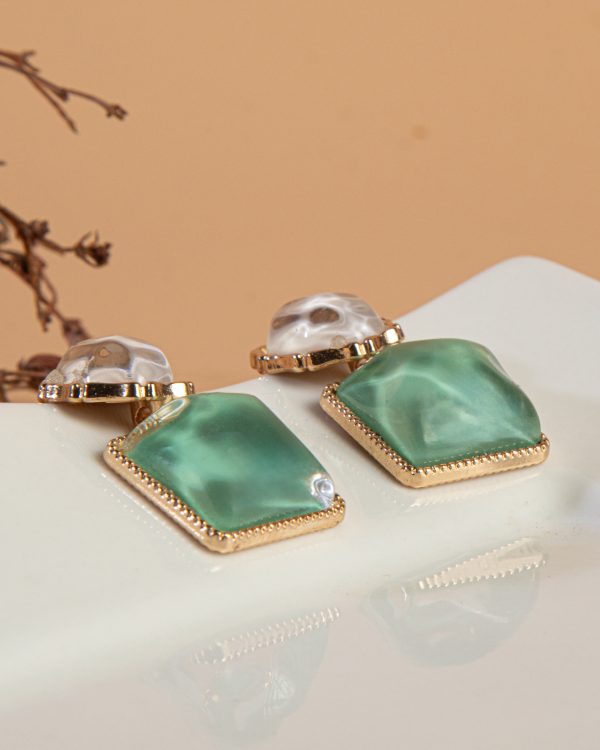 Square Resin Drop Earrings