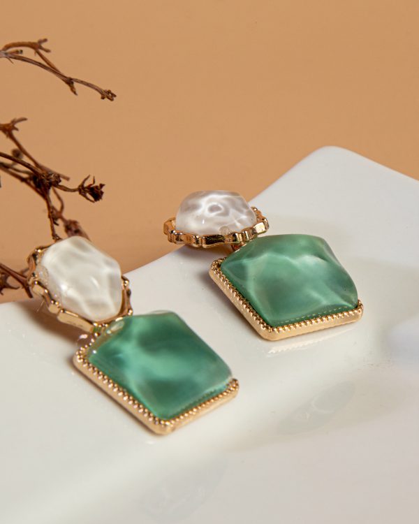 Square Resin Drop Earrings