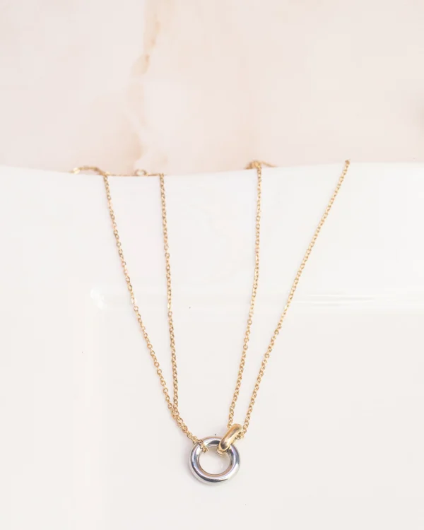 Gold Circle Pendant Necklace