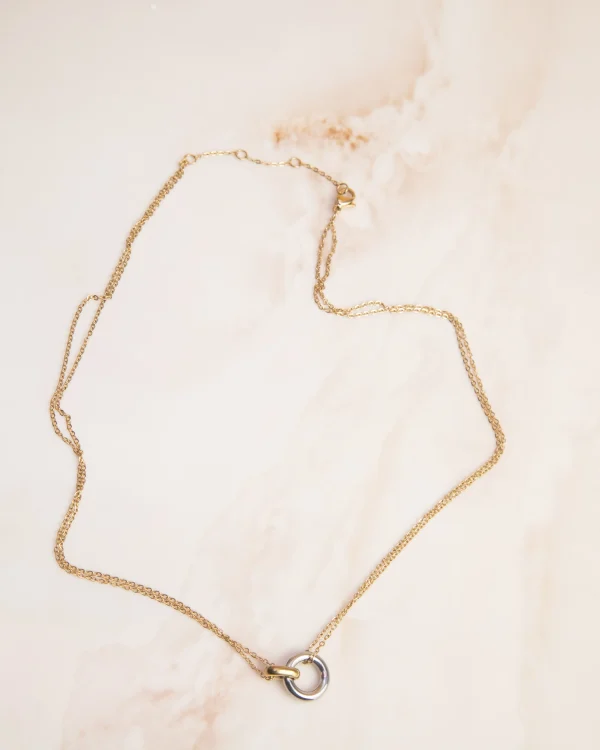 Gold Circle Pendant Necklace